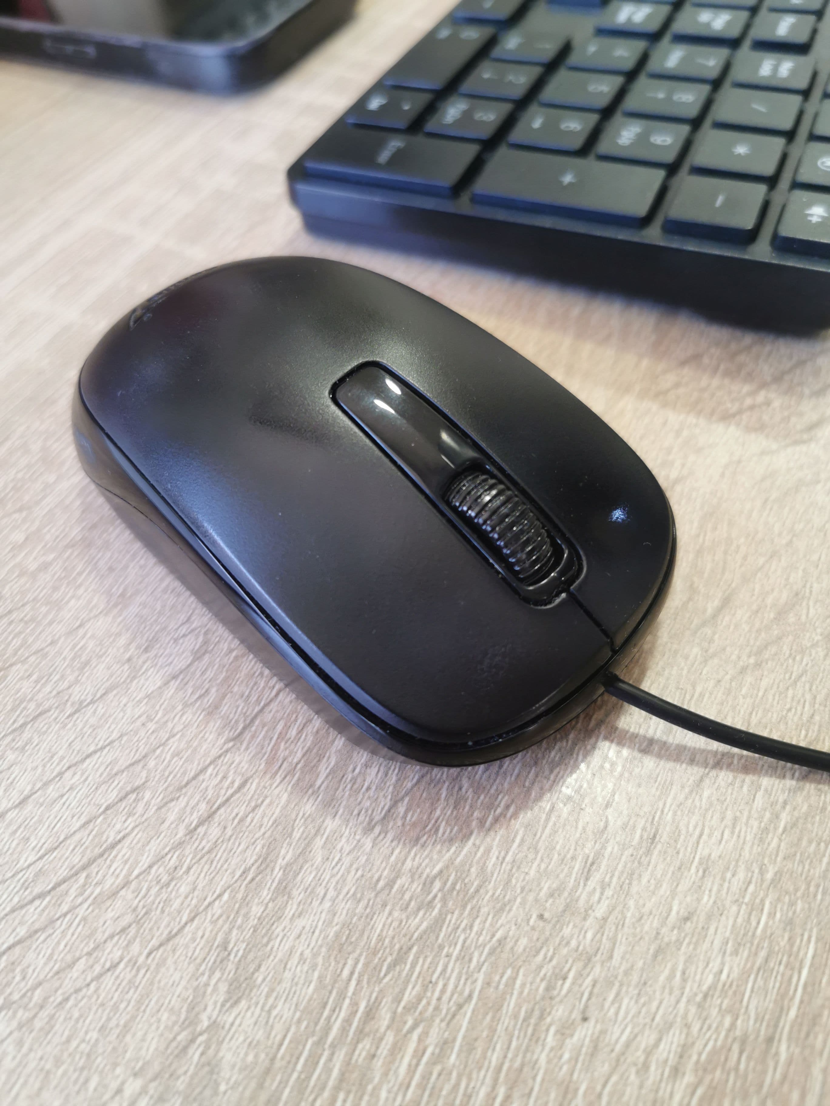 Black Wired Optical Computer Mouse